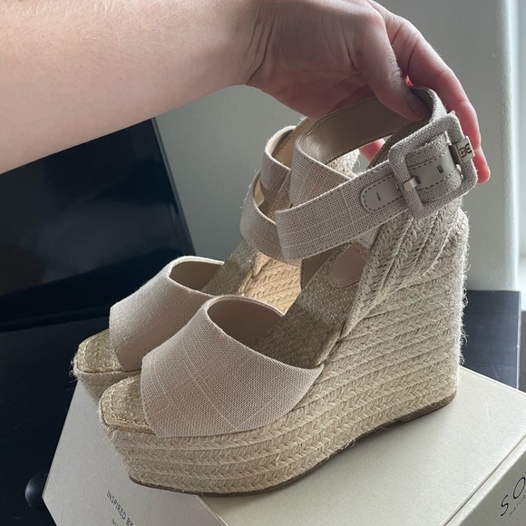 NWT Sam Edelman Vada Espadrille Platform Wedge Sandal Heels - Picture 8 of 11